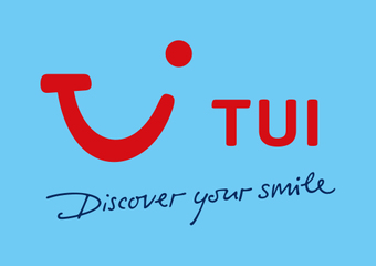 TUI Logo auf blauem Hintergrund